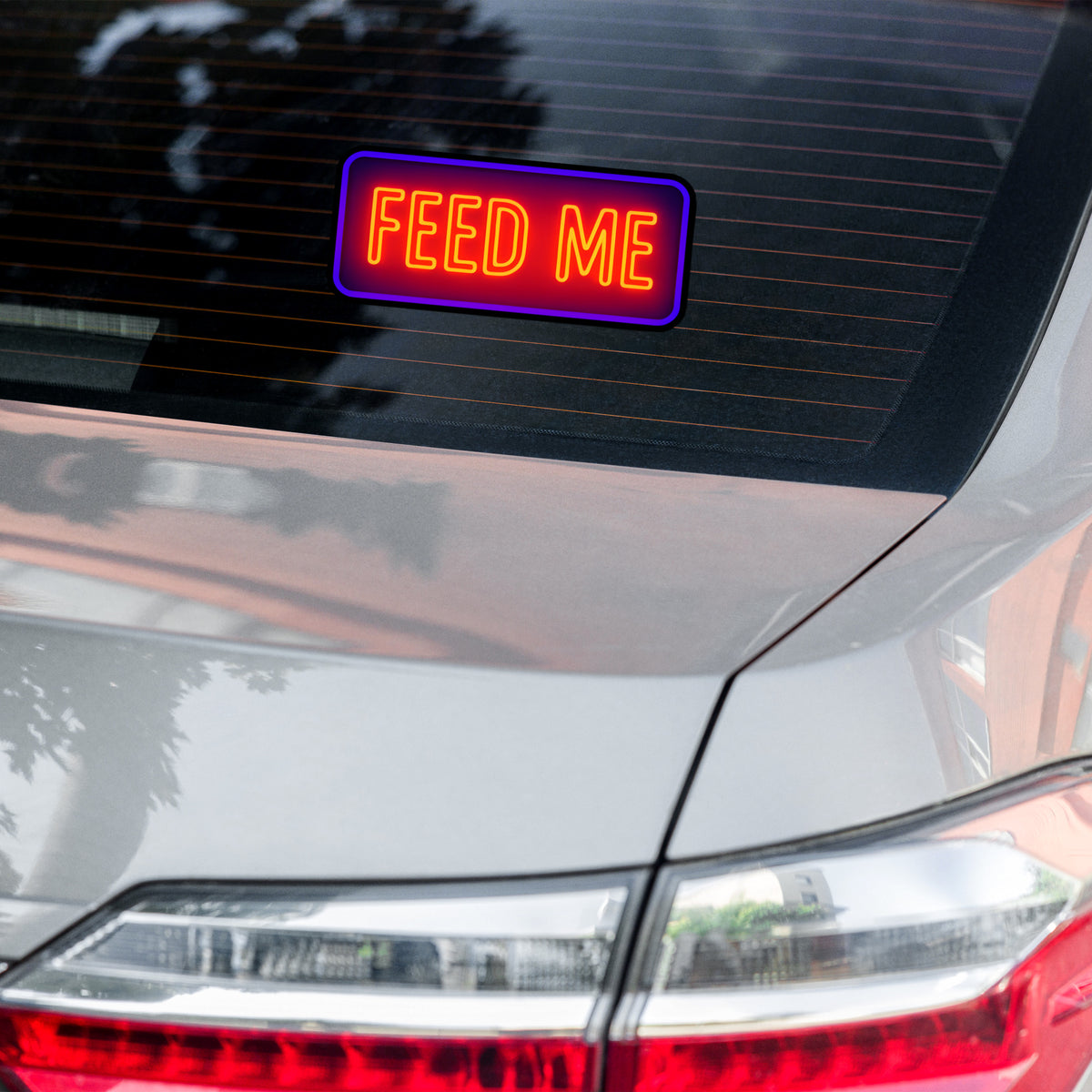 Bottom Feed Riser Decal Feed Me Bumper Sticker | Neon Glow Vinyl Decal for Car & Laptop ...