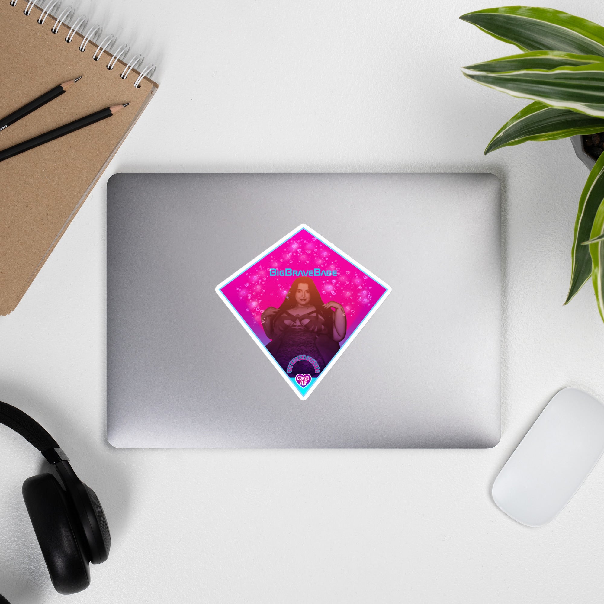Big Brave Babe x Get Thicker Stickers Collab Sticker – Curvy AF Vinyl Sticker | SSBBW Sticker | Vinyl Decal
